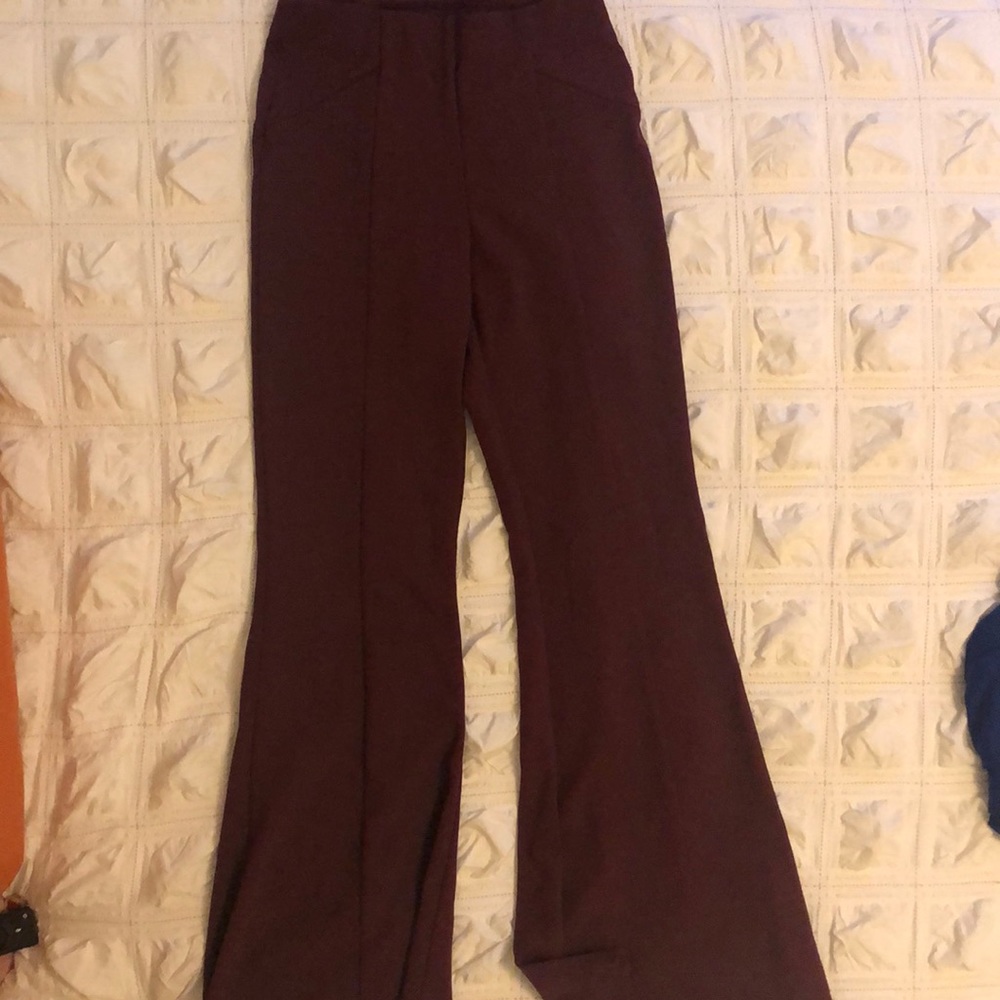 Burgundy high wasted wide leg pants